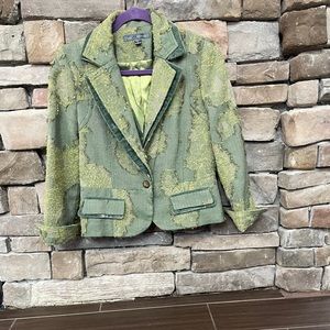 TRUE MEANING Green Textured jacket Blazer Size 6